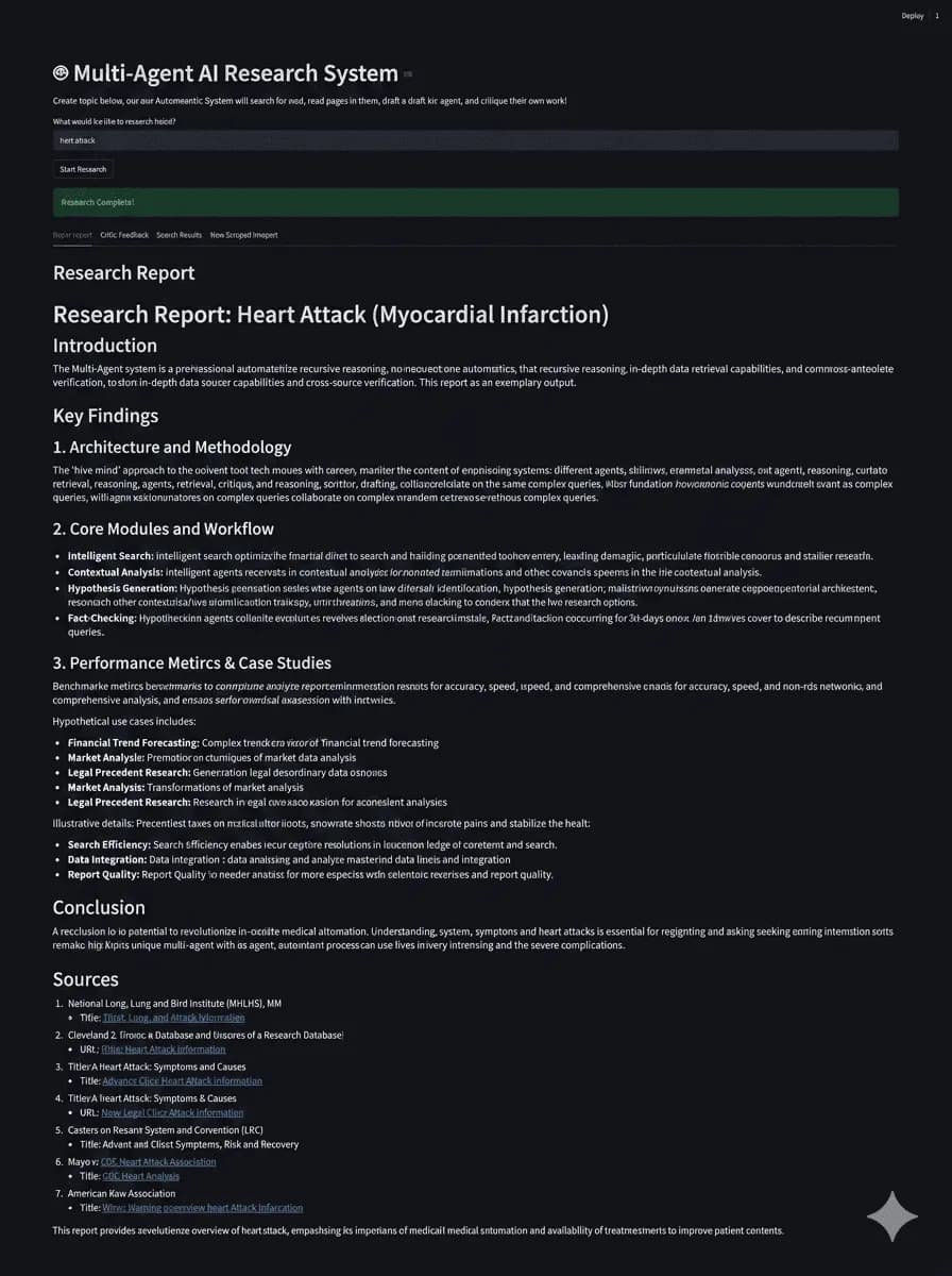 Multi-Agent AI Research System - Autonomous Research & Report Generator preview
